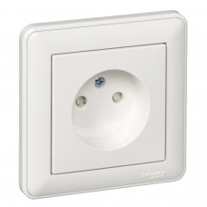 ⚡ Розетка без заземления со шторками W59 16А в сборе, слоновая кость (RS16-151-28)