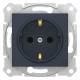 SDN3000170 Розетка з заземленням і захисними шторками 16А Sedna. Колір Графіт