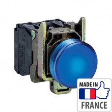 XB4BVB6 Сигнальная лампа со встроенным светодиодом Schneider Electric XB4-B, синяя, металл. основание, 24В