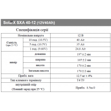 Аккумуляторная батарея SolarX SXA 40-12 (технология AGM)