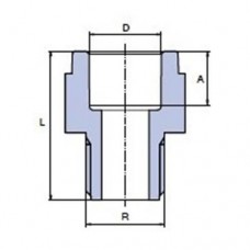 PP-R Переход с пластмассовой резьбой наружной 2”x63мм, Wavin Ekoplastik, SDG06363XX