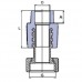 PP-R перехід з суцільнометалевою вставкою і перекидною гайкою з отвором для пломби 3/4”x20мм, Wavin Ekoplastik, SZMD02025X