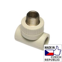 PP-R Тройник с металлической наружной резьбой 3/4”x32мм, Wavin Ekoplastik, STKE03225X