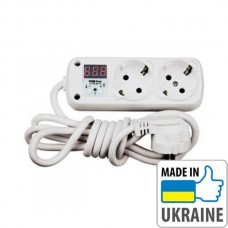 Однофазное реле контроля напряжения вилка-розетка ZUBR R216y, 16А, 3кВт