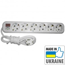 Однофазне реле контролю напруги вилка-розетка ZUBR P616y, 16А, 3кВт