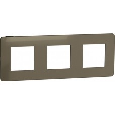 ⚡Рамка 3-х постовая Unica New бронза/антрацит (NU280652)