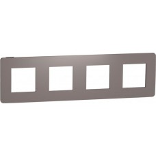 Рамка 4-х постовая Unica New шоколад/антрацит (NU280817)