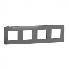 Рамка 4-х постовая Unica New никель/антрацит (NU280853)