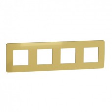 Рамка 4-х постовая Unica New золото/бежевый (NU280860)