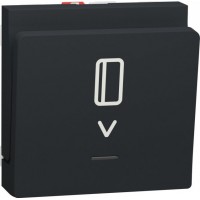 ⚡Вимикач картковий з підсвічуванням 10А 2 модулі Unica New антрацит (NU328354)