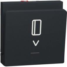 ⚡Выключатель карточный с подсветкой 10А 2 модуля Unica New антрацит (NU328354)