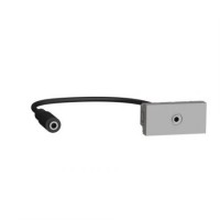 ⚡Розетка Minijack 1 модуль Unica New алюміній (NU343330)