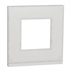 ⚡Рамка 1-постовая горизонтальная Unica New белое стекло/белый (NU600285)