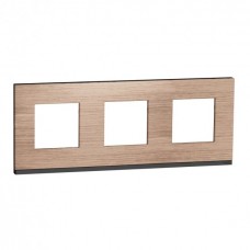 Рамка 3-х постовая горизонтальная Unica New дуб/антрацит (NU600684)