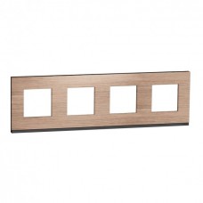 Рамка 4-х постова горизонтальна Unica New дуб/антрацит (NU600884)